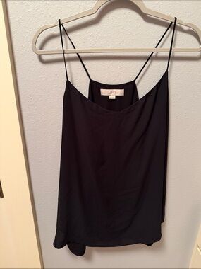 LOFT Black Spaghetti Strap Silk Cami